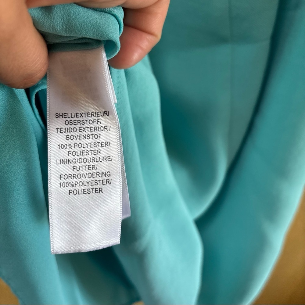 Adrianna Papell Aruba Blue Gauzy Crepe Draped Front Dress AP10100837 Womens 4 - Picture 8 of 8
